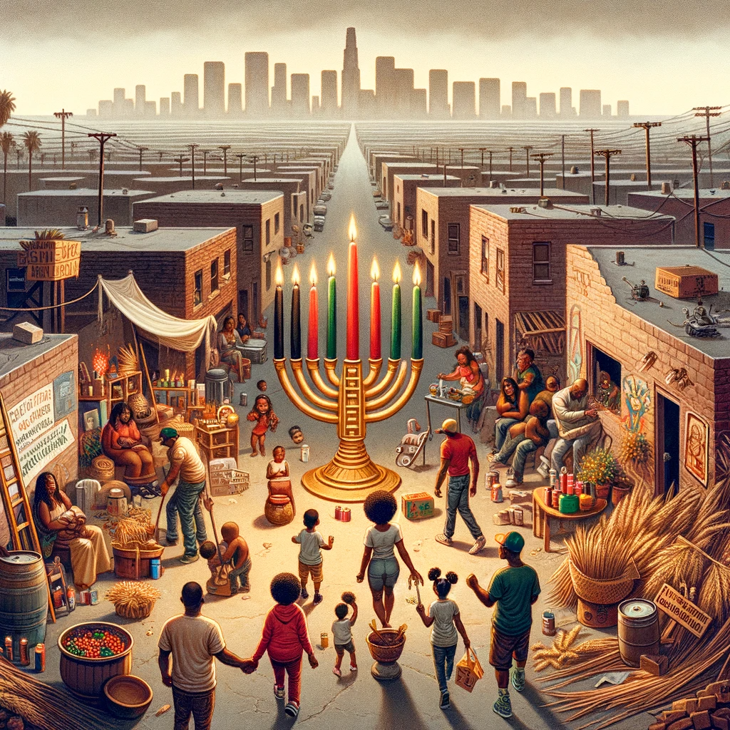 DALL·E 2023-12-26 16.58.08 - A poignant and respectful social media post for the second day of Kwanzaa, reflecting on the theme of self-determination (Kujichagulia) in the context